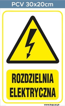 Tabliczka BHP rozdzielnia elektryczna#174 30x20cmP
