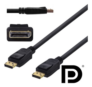 Kabel DisplayPort 2m Deltaco DP-1021D 4K UHD 3840x2160p 60Hz CZARNY do PC