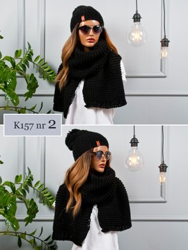 ПОЛЬСКАЯ ШАПКА-БИНИ + ШАРФ Комплект ШАРФОВ ЦВЕТА