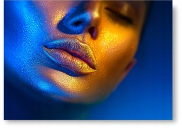 ZŁOTO KOBIETA TWARZ plakat obraz B2 50x70cm #199