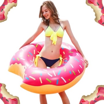 Koło Dmuchane dziecięce Donut 50cm różowe