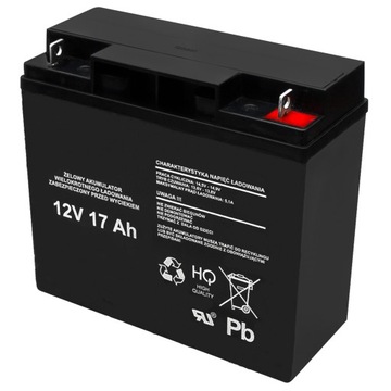 AKUMULATOR ŻELOWY BEZOBSŁUGOWY 12V 17Ah (WYM. 12Ah/20Ah) UPS