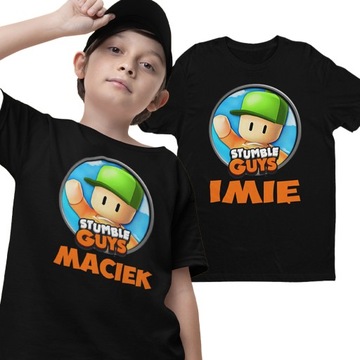 DZIECIĘCA KOSZULKA NA PREZENT GRA STUMBLE GUYS Z IMIENIEM ROBLOX ROZ.128