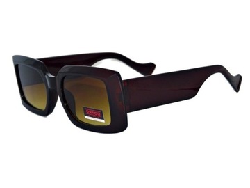 MODNE Damskie OKULARY Przeciwsłoneczne UV400 BRĄZ