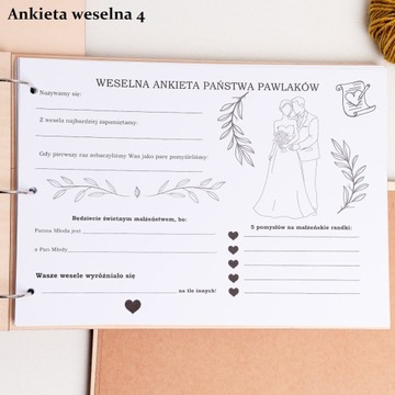 Księga gości z ankietami - ANKIETY ślubne weselne