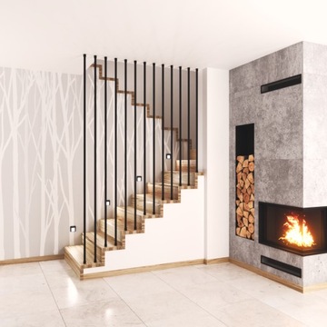 Rurka tralka fi 20 x 2mm 200cm 2m zabudowa harfa balustrady czarna mat RAL