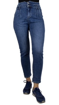 Spodnie jeansy mom fit niebieskie XL