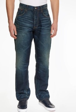 TOMMY HILFIGER Spodnie jeansy męskie - TAPERED MOORE W38/L32 MW0MW29088