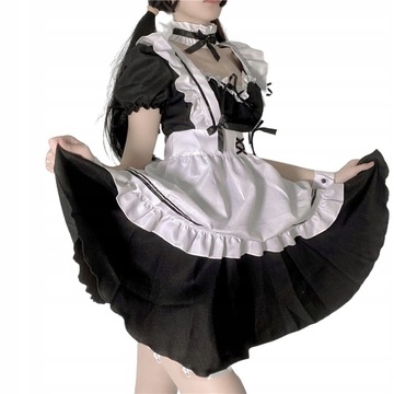 STRÓJ POKOJÓWKI SPRZĄTACZKI CZARNY KOSTIUM COSPLAY