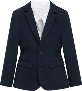 MANGO elegancka marynarka slim-fit granat 146