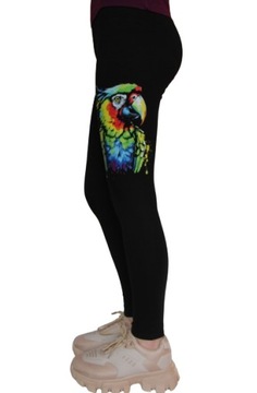 Legginsy Getry Dziecięce CZARNE sito PAPUGA 128