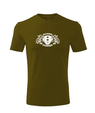 Koszulka T-shirt męska M153 SCANIA POWER khaki rozm XXL