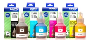 TUSZE BROTHER BT6000BK BT5000 CMY Zestaw 4szt DCP-T300 T700w T500W ORG FV