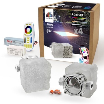 4x LedBruk Świecąca Kostka Brukowa Lento RGB+CCT