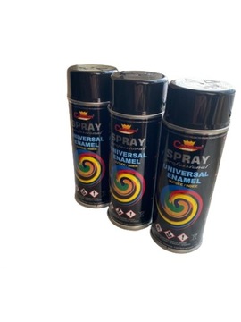 LAKIER 3 SZT SPRAY EMALIA FARBA 400ml RAL 9017 CZARNY POŁYSK