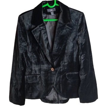 H&M aksamitny elegancki czarny bawełniany damski żakiet EUR 40