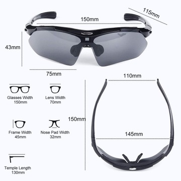 ПОЛЯРИЗОВАННЫЕ ВЕЛОСИПЕДНЫЕ ОЧКИ, 5 ЛИНЗ, ЛЫЖНЫЙ ВЕЛОСИПЕД