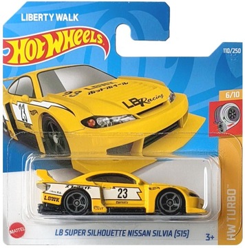 HOT WHEELS LB SUPER SILHOUETTE NISSAN SILVIA S15 ZÓŁTA HW TURBO 6/10 1:64 N