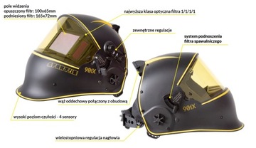 SPARTUS PRO 901X АВТОМАТИЧЕСКАЯ СВАРОЧНАЯ МАСКА С ВОЗДУШНЫМ ПОТОКОМ + ESAB
