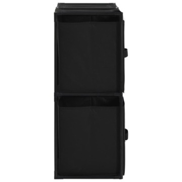 vidaXL Шкаф, 4 тканевые корзины, черный, 63x30x71 см, сталь