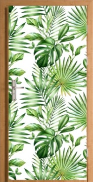 NAKLEJKA FOTOTAPETA na drzwi liście pastelowe