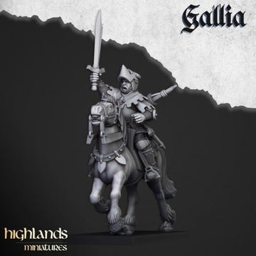 Mounted Men at Arms Captain Highlands Miniatures