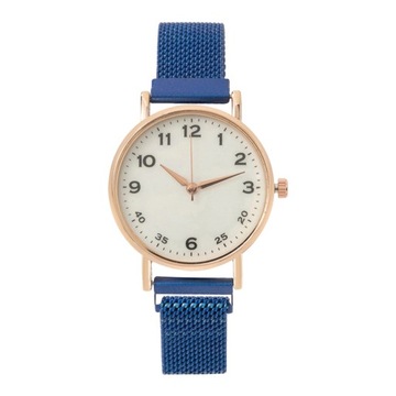 Lady Daily Watch Quartz Movement Round Dial Magnetic Band