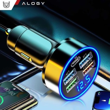 АВТОМОБИЛЬНОЕ ЗАРЯДНОЕ УСТРОЙСТВО 4X USB QC 3.0 + USB C PD 20 Вт БЫСТРО МОЩНОЕ ДЛЯ ВАШЕГО ТЕЛЕФОНА