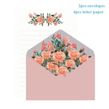 styl piwonii Rinted zestaw kwiatów koperta kawaii