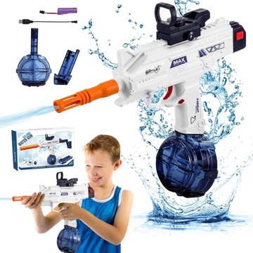 ELEKTRYCZNY AUTOMATYCZNY PISTOLET NA WODĘ AKUMULATOR + DWA CZASOPISMA 500CC