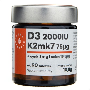 Aura WITAMINA D3 + K2 MK-7 + CYNK + SELEN Odporność