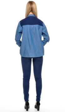 LEE koszula blue TOP BLOCKING SHIRT _ S