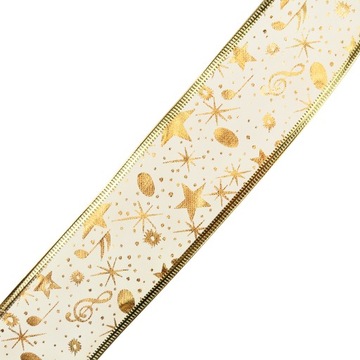 ЛЕНТА ДЕКОРАТИВНАЯ ЛЕНТА РОЖДЕСТВЕНСКИЙ ПОДАРОК ​​5СМ 2,7М 2 цвета