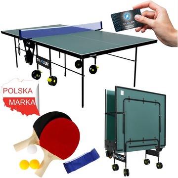 STÓŁ DO PING PONGA NA WÓZKU ZESTAW TENIS SKŁADANY