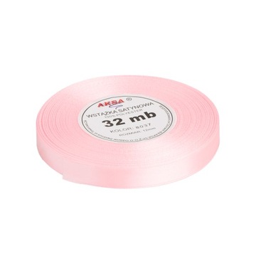 Wstążka tasiemka satynowa 12mm 32mb różowa