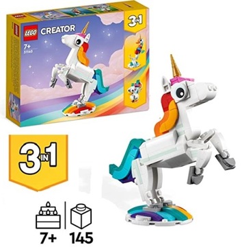 LEGO 31140 CREATOR 3W1 JEDNOROŻEC KOŃ DLA DZIECKA