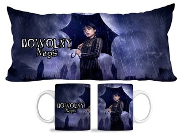 ZESTAW duża PODUSZKA KUBEK WEDNESDAY ADDAMS