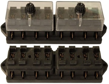 SKRZYNKA PUSZKA BEZPIECZNIKÓW PŁASKICH 8szt.