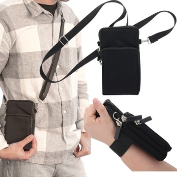 Torebka na telefon czarna casualowa crossbody listonoszka etui na telefon