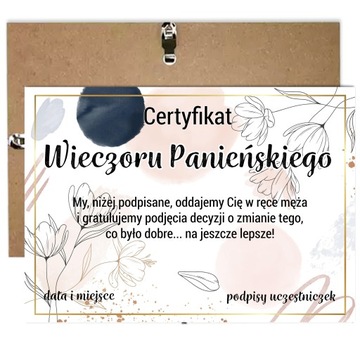 CERTYFIKAT DYPLOM NA WIECZÓR PANIEŃSKI ANTYRAMA 6