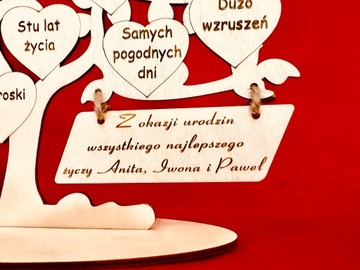 ПЕРСОНАЛИЗИРОВАННЫЙ ПОДАРОК ​​НА ДЕНЬ РОЖДЕНИЯ 18-99 ГРАВИРОВКА ДЕРЕВО - ПОЛЬСКАЯ РУЧНАЯ РАБОТА