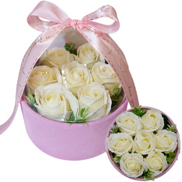 Flower Box Pudełko Kwiaty Mydlane Róże Dzień Matki