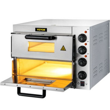 VEVOR Piec do Pizzy Opalany Dwukomorowy 36cm