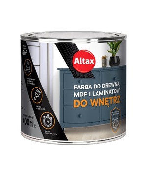 АЛЬТАКС ЭМАЛЬНАЯ КРАСКА ДЛЯ ДЕРЕВА МДФ 0,4л ПОЛУМАТОВАЯ БЕЛАЯ