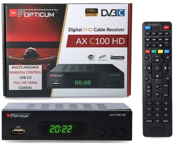 Tuner Dekoder Cyfrowy DVB-C Opticum HD C100 Kablówki TV Kablowej UPC itp.