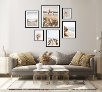 6x IMAGE IN FRAME PLASTER FRAME PAMPAS WAZON MOST PLASTER BOHO