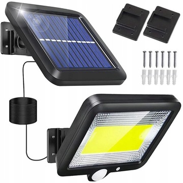 LAMPA SOLARNA Z CZUJNIKIEM LAMPKA OGRÓD 100 LED