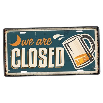 Rustykalna blaszana metalowa tabliczka z napisem Bar Pub vintage dekoracje ścienne 070