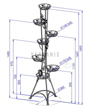 ПОДСТАВКА ДЛЯ ЦВЕТОВ КОЛОННА 7 С РОЗОЙ VERSANIS 131A