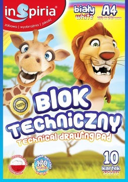BLOK TECHNICZNY A4 10 KARTEK INSPIRIA